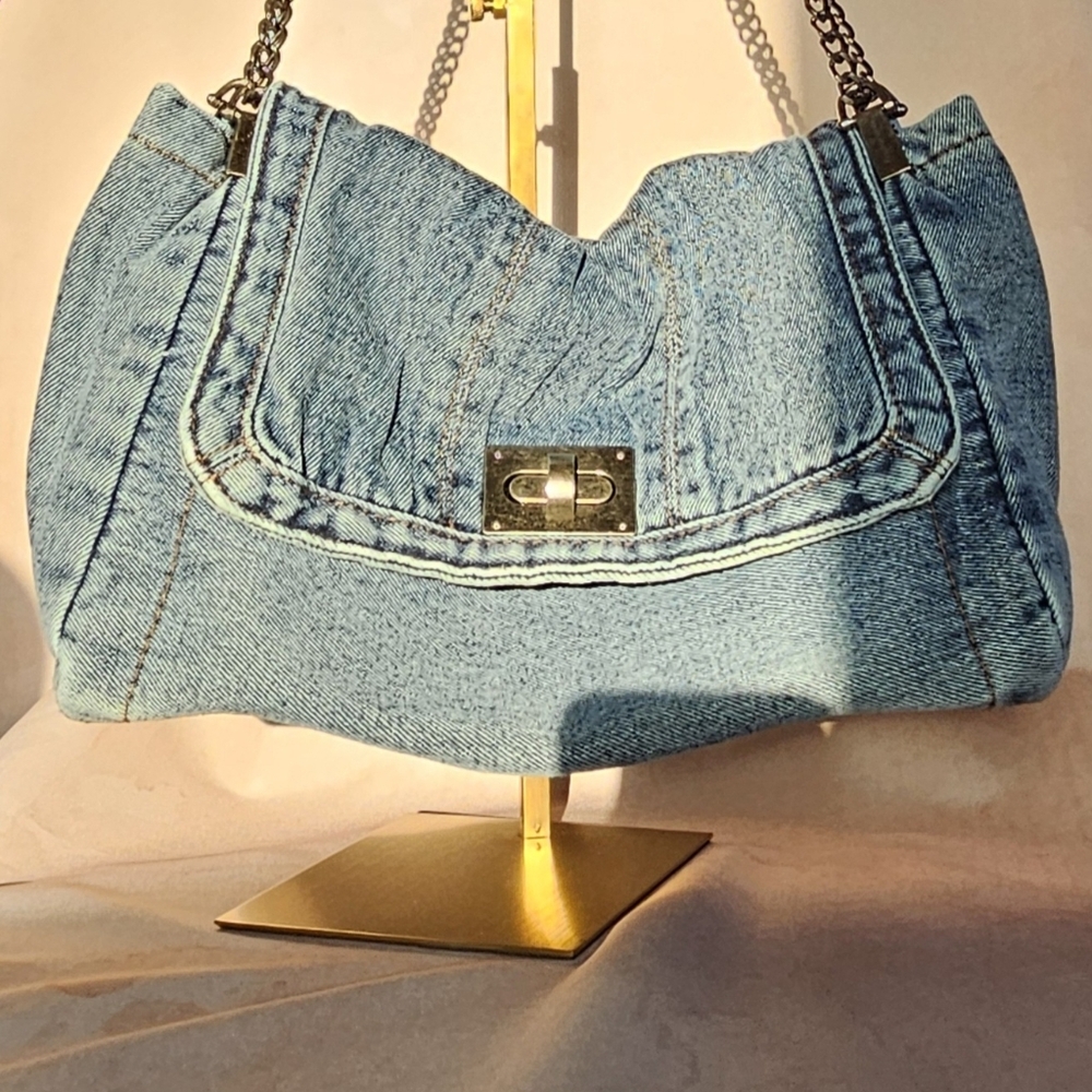 DENIM Chain Shoulder Bag 💙 Large Capacity